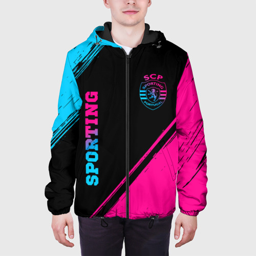 Мужская куртка 3D Sporting - neon gradient вертикально, цвет 3D печать - фото 4