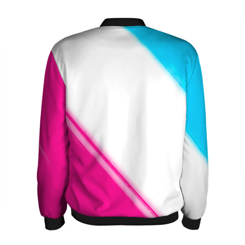 Мужской бомбер 3D Juventus neon gradient style вертикально, цвет черный - фото 2