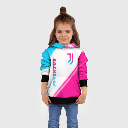 Детская толстовка 3D Juventus neon gradient style вертикально, цвет черный - фото 4