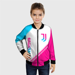 Детский бомбер 3D Juventus neon gradient style вертикально - фото 2