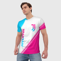 Мужская футболка 3D Juventus neon gradient style вертикально - фото 2