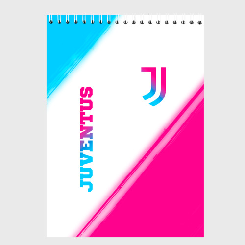 Скетчбук Juventus neon gradient style вертикально, цвет белый