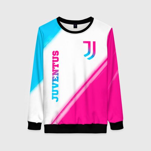 Женский свитшот 3D Juventus neon gradient style вертикально, цвет 3D печать