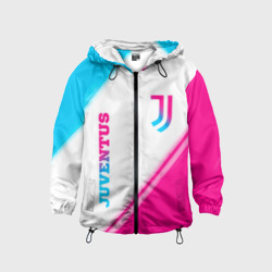 Детская ветровка 3D Juventus neon gradient style вертикально