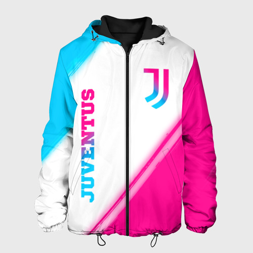 Мужская куртка 3D Juventus neon gradient style вертикально, цвет 3D печать