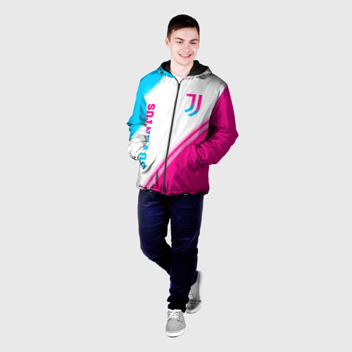 Мужская куртка 3D Juventus neon gradient style вертикально, цвет 3D печать - фото 3