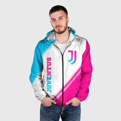 Мужская ветровка 3D Juventus neon gradient style вертикально - фото 2