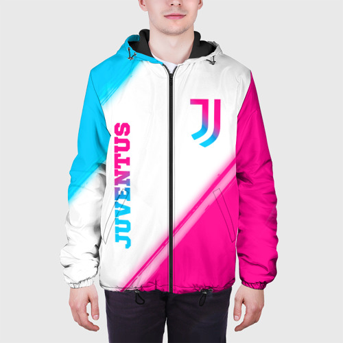 Мужская куртка 3D Juventus neon gradient style вертикально, цвет 3D печать - фото 4