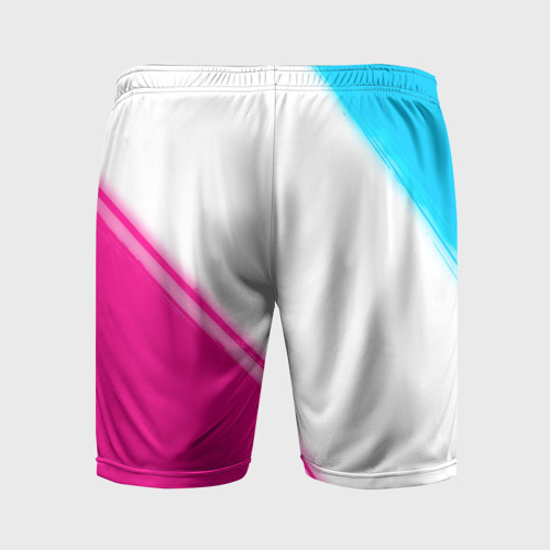 Мужские шорты спортивные Juventus neon gradient style вертикально, цвет 3D печать - фото 2