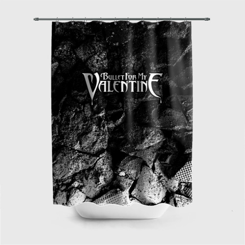 Штора 3D для ванной Bullet For My Valentine black graphite