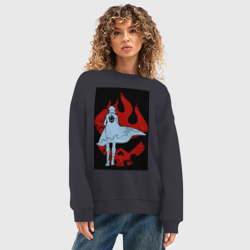 Женский свитшот oversize без начеса хлопок Гуррен-Лаганн Камина братан - фото 2