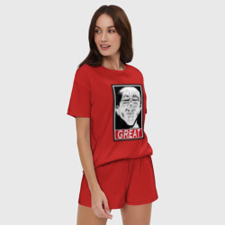 Женская пижама с шортиками хлопок Эйкити Онидзука преподаватель мем - фото 2