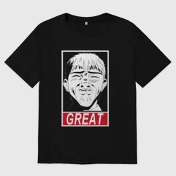 Мужская футболка хлопок Oversize Эйкити Онидзука преподаватель мем