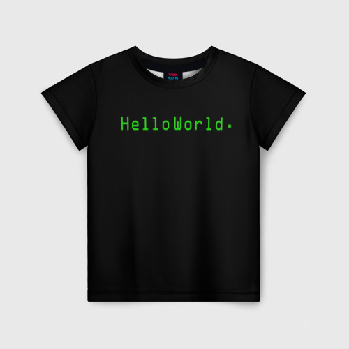 Детская футболка 3D Hello world, цвет 3D печать