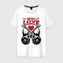 Music love – Мужская футболка хлопок с принтом купить со скидкой в -20%