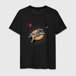 Космонавт на пончике – Футболка из хлопка с принтом купить со скидкой в -20%