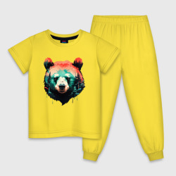 Голова медведя на фоне леса – Детская пижама хлопок с принтом купить со скидкой в -9%