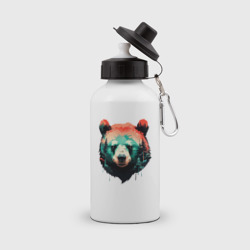 Голова медведя на фоне леса – Бутылка спортивная с принтом купить со скидкой в -15%