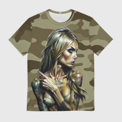 Мужская футболка 3D Красивая девушка с татуировками