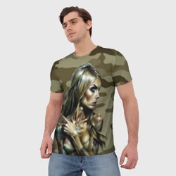 Мужская футболка 3D Красивая девушка с татуировками - фото 2