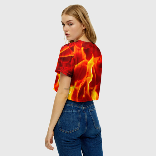 Женская футболка Crop-top 3D KuW fire , цвет 3D печать - фото 5