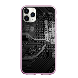 Чехол для iPhone 11 Pro Max матовый Микросхема плата