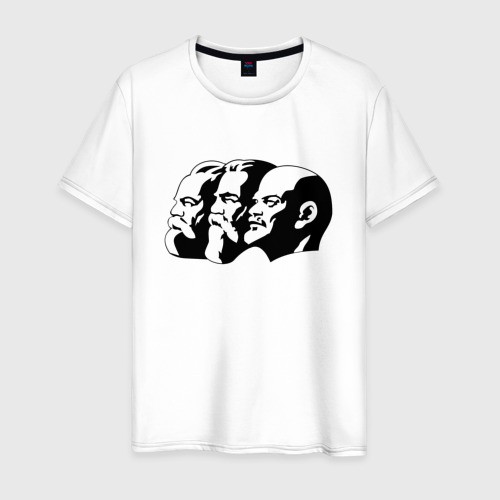 Мужская футболка из хлопка с принтом Communism leaders, вид спереди №1
