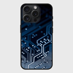 Чехол силиконовый для Apple iPhone 15 Pro матовый Дорожки платы