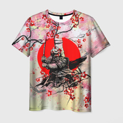 Samurai v sakure – Мужская футболка 3D с принтом купить со скидкой в -26%