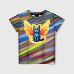 Сказочный крылатый кот ангел – Детская футболка 3D с принтом купить со скидкой в -33%