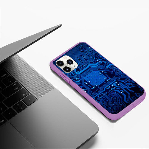 Чехол для iPhone 11 Pro Max матовый Текстолит  , цвет фиолетовый - фото 5