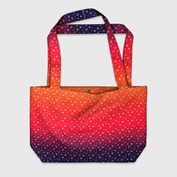 Пляжная сумка 3D Градиент оранжево-фиолетовый со звёздочками