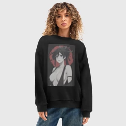 Женский свитшот oversize без начеса хлопок Адский рай - секси Юдзуриха - фото 2