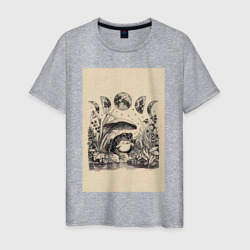 Мужская футболка хлопок Лягушка под грибом