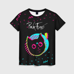 Женская футболка 3D Pink Floyd - rock star cat