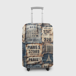 Чехол для чемодана 3D Пэчворк джинсы из Парижа