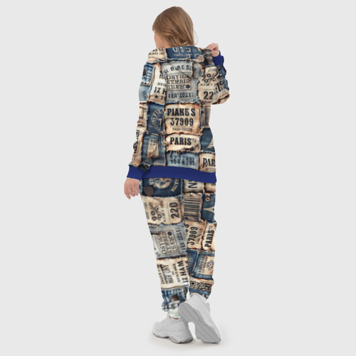 Женский костюм 3D Пэчворк джинсы из Парижа, цвет синий - фото 6