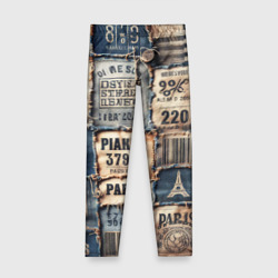 Детские леггинсы 3D Пэчворк джинсы из Парижа
