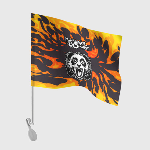 Флаг для автомобиля My Chemical Romance рок панда и огонь