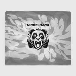 Плед 3D Nickelback рок панда на светлом фоне