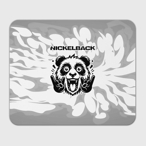 Прямоугольный коврик для мышки Nickelback рок панда на светлом фоне