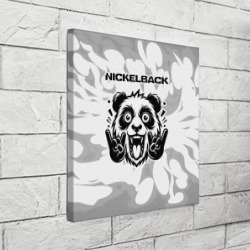 Холст квадратный Nickelback рок панда на светлом фоне - фото 2