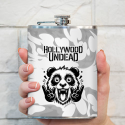 Фляга Hollywood Undead рок панда на светлом фоне - фото 2
