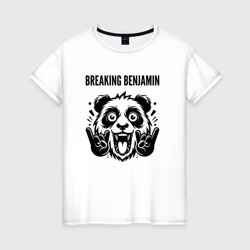 Женская футболка хлопок Breaking Benjamin - rock panda