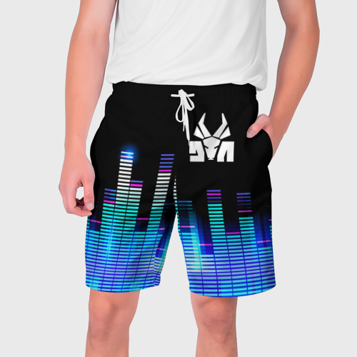 Мужские шорты 3D с принтом Die Antwoord эквалайзер, вид спереди #2