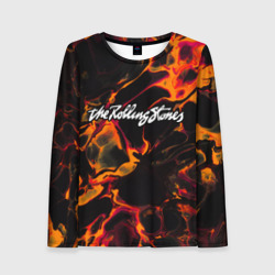 Женский лонгслив 3D Rolling Stones red lava