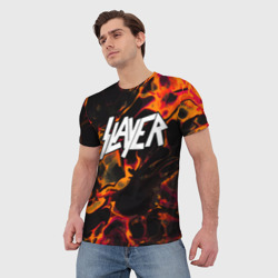 Мужская футболка 3D Slayer red lava - фото 2