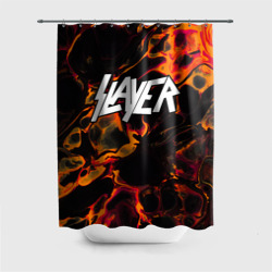 Штора 3D для ванной Slayer red lava