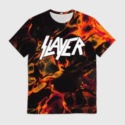 Мужская футболка 3D Slayer red lava