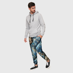 Мужские брюки 3D Джинсовый пэчворк с пуговицами - мода - фото 2